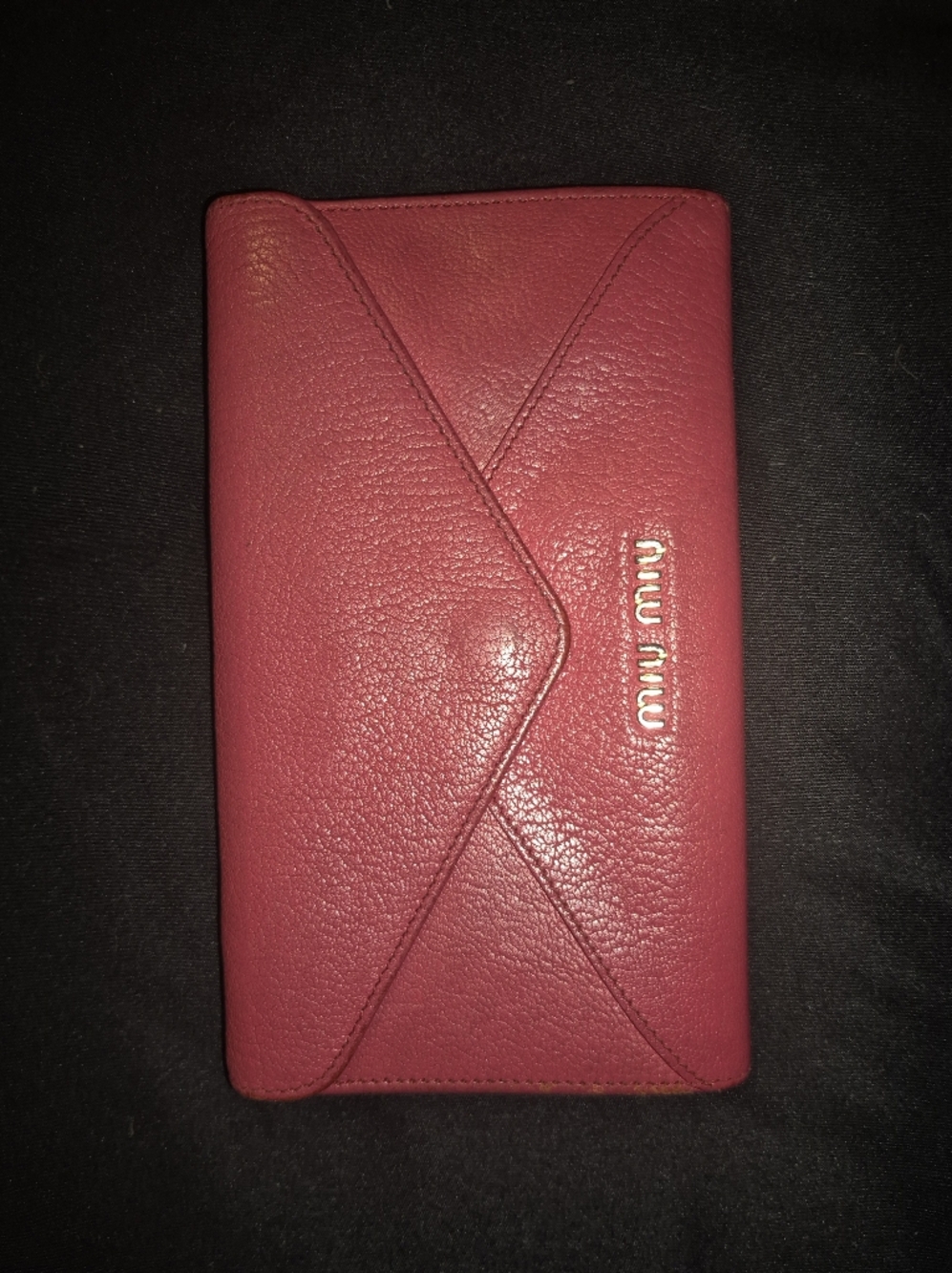 Miu Miu Deep Pink Leather Envelope Wallet